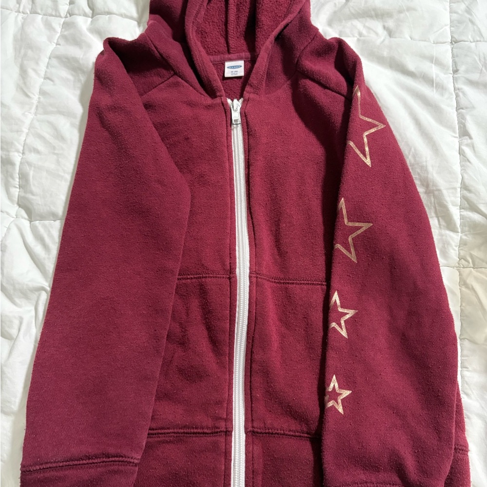Girls Old Navy Maroon Hoodie with Star Accents